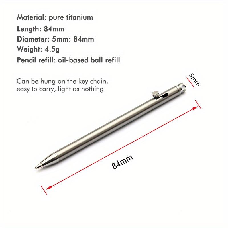 Penna Mini Compatta Titanio Puro Bolt Pen Portachiavi Portatile Penna a Sfera Regalo per Feste per gli Ospiti