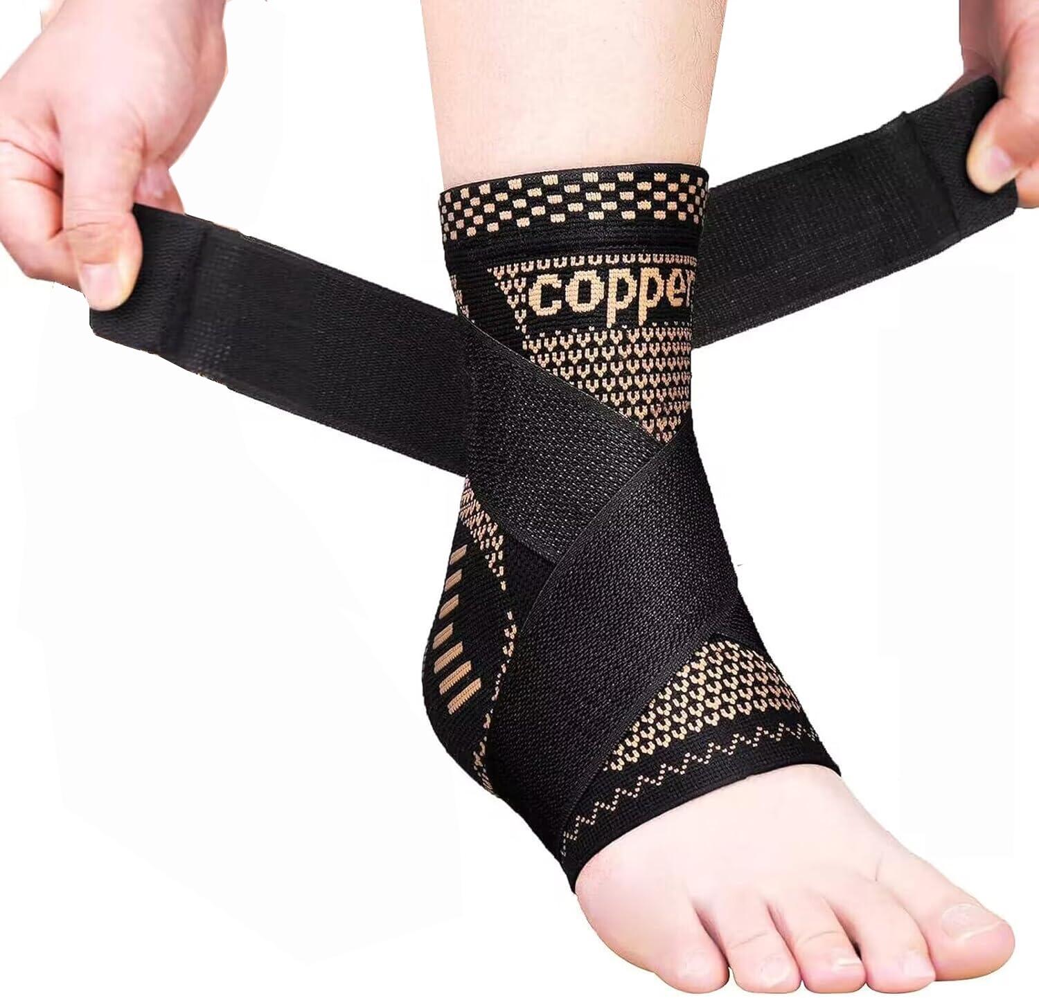 Медно-волоконный дышащий спортивный бандаж для лодыжки S Single (36-38 shoe size)
