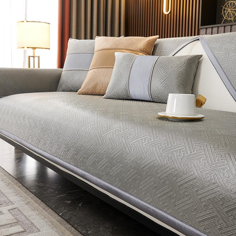 Ice Silk Sofa Cushion Leather Light Luxury Summer Mat Seat Cushion Simple Modern High-End Non-Slip Leather Sofa Cover