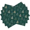 Christmas Tree Placemats Set Of 4,Christmas Green Golden Tree Firs Spruce Forest Place Mats Holiday Dining Placemats Home Kitche