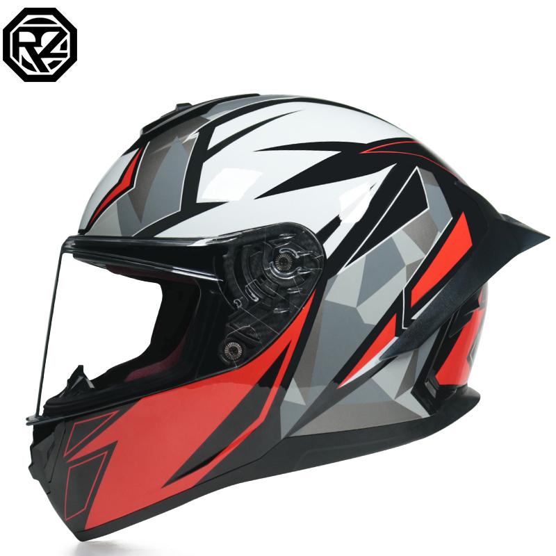 ORZ new motorcycle helmet off-road four seasons personality locomotive big tail full face helmet capacitor DOT