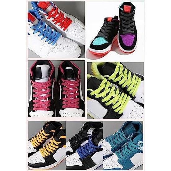 MECOLO Set di Lacci per Scarpe 232 Opzioni di Colore Disponibili Antiscivolo Non Sfilaccia Adatto a 4-12 Occhielli 100cm 120cm 140cm 160cm Lacci Piatti Solidi per Sneakers