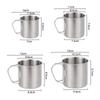 Stainless Steel Outdoor Camping Cup Portable Foldable Handle Beer Cups Coffee Water Mugs Picnic Travel Drinkware Tumbler