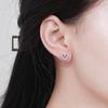 Sterling Silver 100% 925 Earrings for Women Certified Moissantie D Color Ear Studs Heart Shape Round Birthday Gift Fine Jewelry