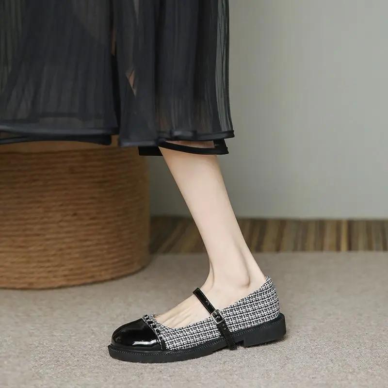 Shoes for Women Gothic Black Japanese Style Lolita Mary Jane Round Toe Woman Flats Modest Chic and Elegant New in Cheap A Line