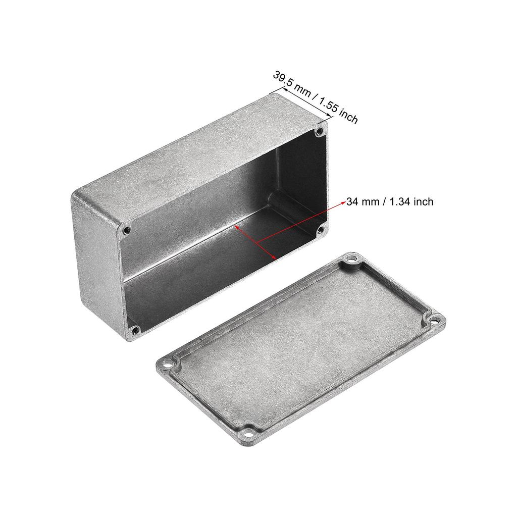 Uxcell Stomp Box Pouzdro na kytarový pedál Efekt Box Pouzdro Stomp Hliník 122 mm x 66 mm x 39,5 mm