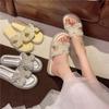 Beautiful Cool Slippers Female Summer Wear New Exquisite Fairy Beach with Skirt Flat Bottom Slippers with Water Diamonds