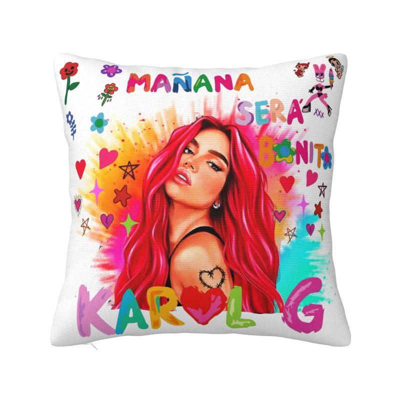 Reggaeton Music Karol G Manana Sera Bonito Throw Pillow Case Bedroom Cushions Cover For Sofa Chair Square Polyester Pillowcase
