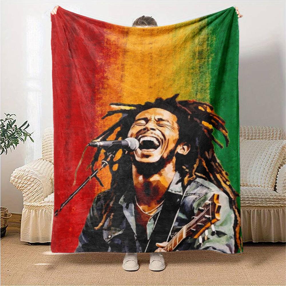 Bob Marley Blanket Comfortable Great for Picnics Office Chair Bedding for All Seasons Digital Print Perfect Gift for Relatives and Friends