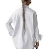Spring and Summer Simple Loose Fit White Shirt Casual Fashion Mid-Length Top for Women
