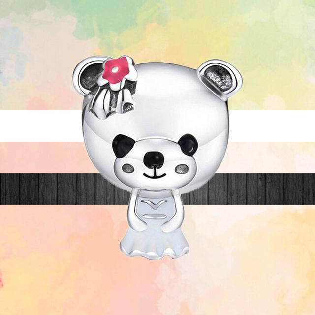 Neue Tier Stil Glückliche Katze Hund Panda Bär Löwe Schlange Kaninchen DIY Perlen Fit Original Mode Charms Silber Farbe Armbänder schmuck