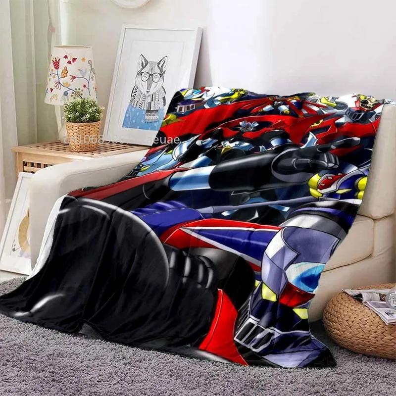 Mazinger Z UFO Robot Grendizer Flannel Blanket Cartoon Anime Children Soft Cover Lightweight Bed Sofa Chair Blanket