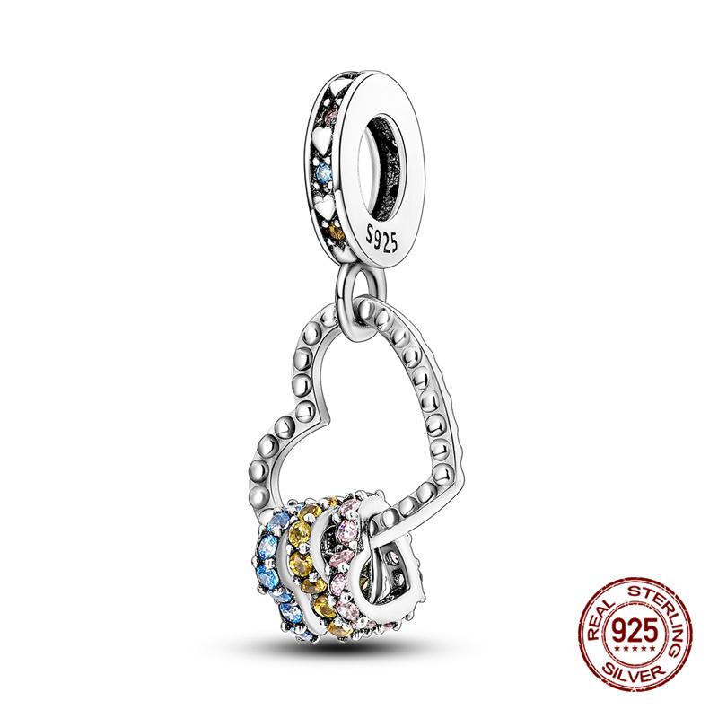 Original Charms Copper Heart-Shaped Infinity Charms Beads Fits 3Mm Original Bracelet Womens Diy Fine Jewelry Gifts