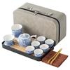 White Porcelain Flower Travel Tea Set Kung Fu Tea Set High-end Light Luxury Brewing Teapot Teacup Gift