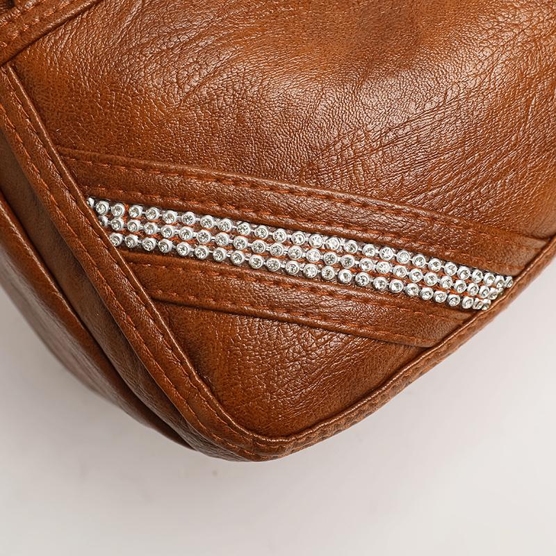 Geantă de damă cu mai multe straturi, geantă de mamă retro cu capacitate mare, geantă de umăr crossbody