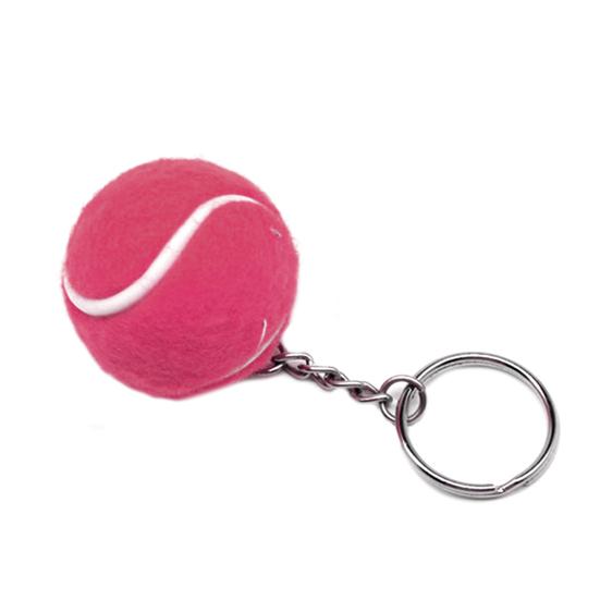 

Key Ring Soft Lovely Flocking Mini Sport Ball Tennis Keychain for Kids рожевий червоний колір