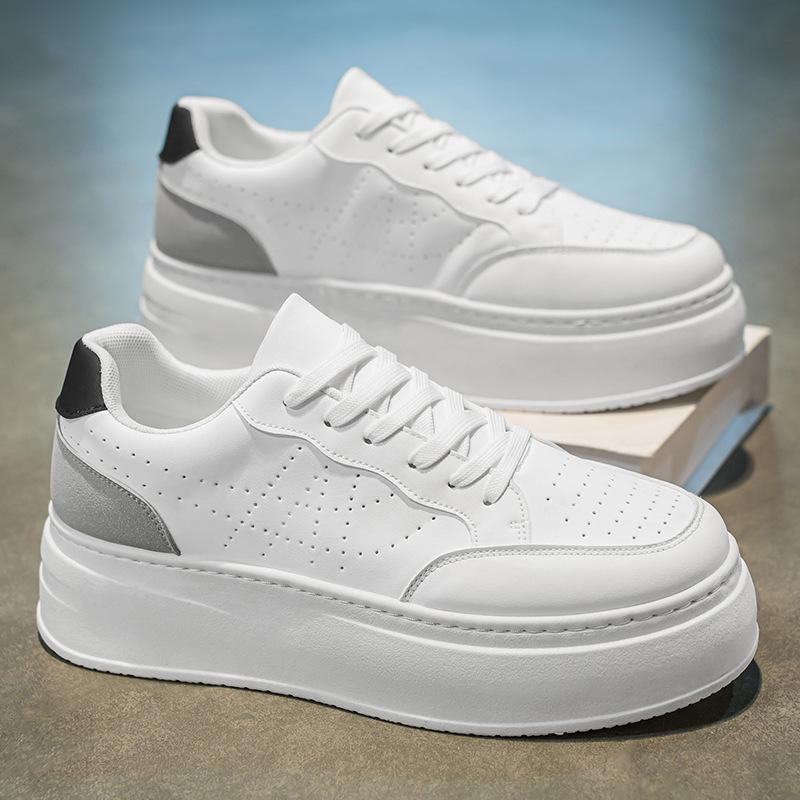 Summer men's shoes new breathable little white shoes men's trend versatile thick-soled heightening sports shoes casual board shoes trendy shoes