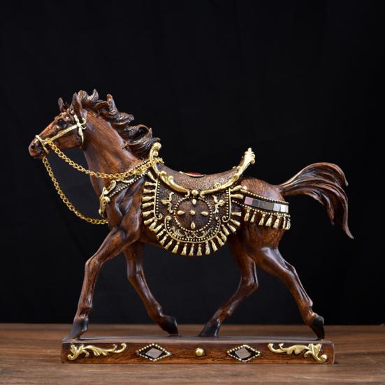 Resin Running Horse Statue Miniature Simulation Pony Figurine Animal Sculpture Home Office Desktop Decoration Ornament