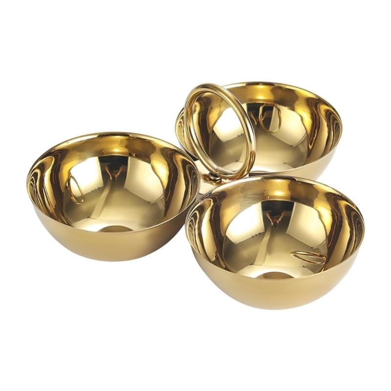 Stainless Steel Divided Plate with Three Compartments for Preventing Food Mixing During Family Gatherings and Outdoor Picnics Durable and Easy To