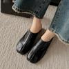 Fashion Low Heels Women Pumps Square Toe Splitting Toes Genuine Leather Slippers Spring Summer Concise Casual Working Shoes Woman New