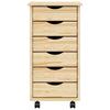 Rollbarer Aufbewahrungsschrank mit Schubladen MOSS Klarlack Finish 34 x 39 x 65,5 cm