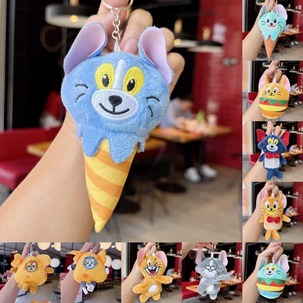 Tom And Jerry Cheese Plush Toy Keychain With Silver Keyring For Collectors