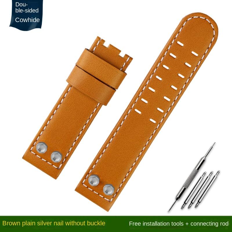 For Hamilton Khaki Field H78646733 H78626583 Metal Rivet Watchband 22 24mm Leisure Business Genuine Leather Watch Strap Bracelet