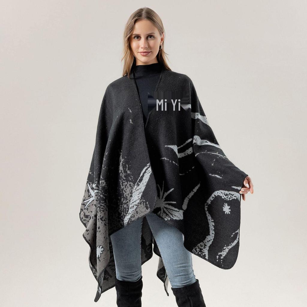 New Yunnan Ethnic Style Double-Sided Shawl: Versatile Warm Cloak Scarf for Women