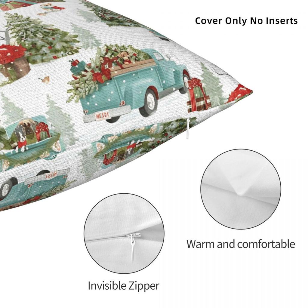 Pillow Cover Vintage Christmas Tree Graphic Cushion Cover Funny Pillow Case For Sofa Home Decoration Pillowcases