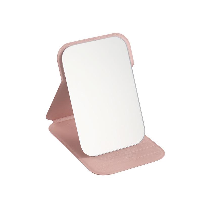 

HD Folding PU Leather Makeup Mirror – Compact Desktop Mirror for Women or Students Small 10.8*7*0.8 розовый
