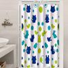 1pc Simple Rabbit Cat Shower Curtain with Metal Grommets, Polyester Bath Curtain Widow Curtain Bathroom Decor & Accessories