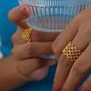 Hollowed Rings In Stainless Steel With 18k Gold Plated Inalid Multi Shiny Zircon Wave Shape Ring For Women Luxury Woman Jewelry