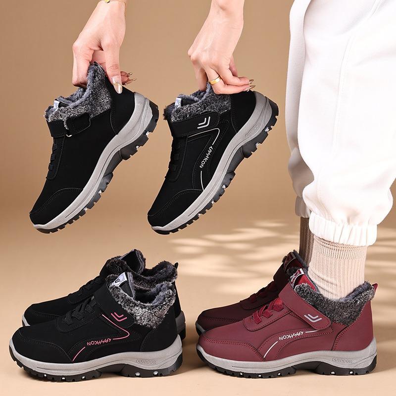 Shoes Women's New Winter Velvet Thickened Snow Boots Outdoor Hiking Boots Velcro Warm Cotton Boots