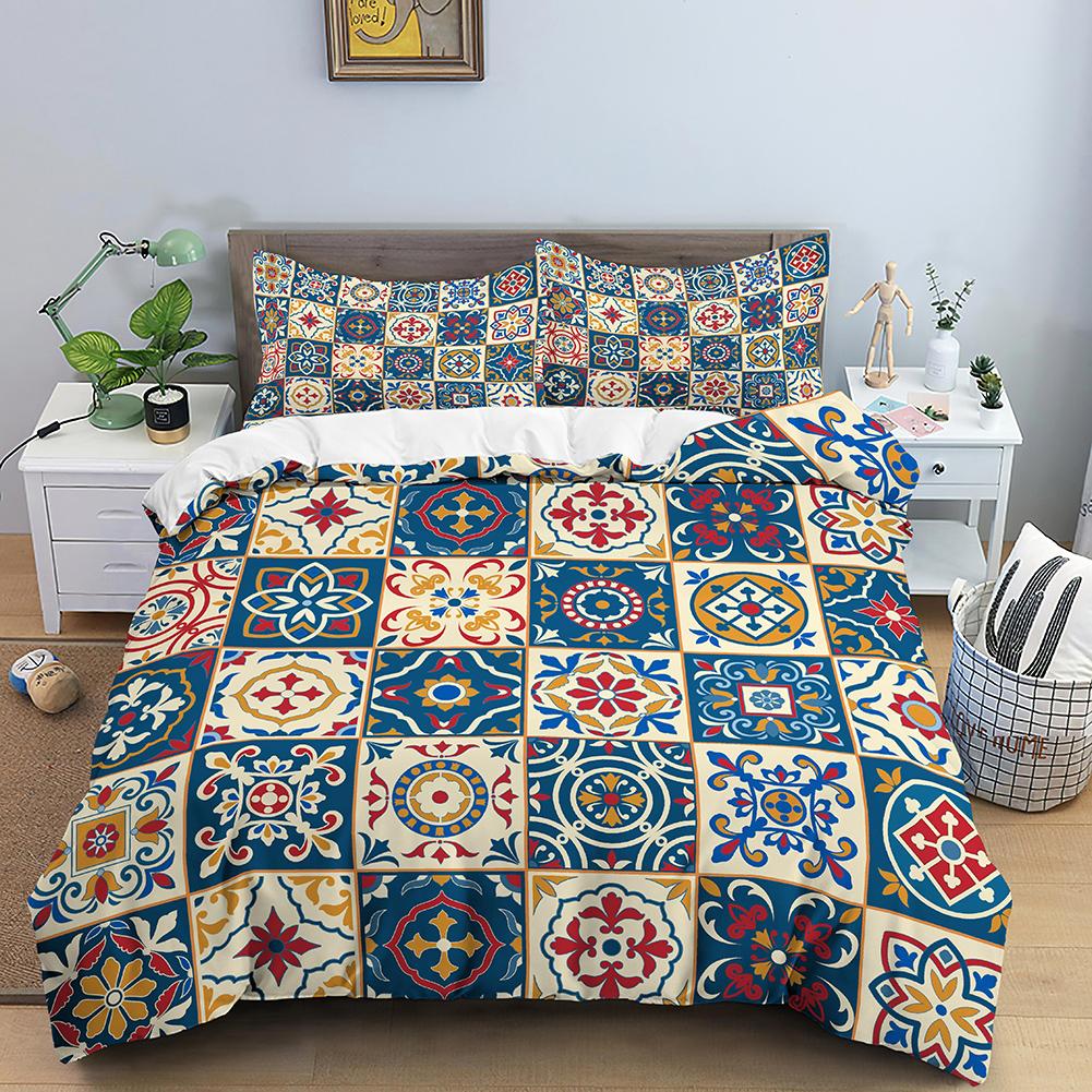 Bohemian Mandala Duvet Cover Boho Chic Hippie Bedding Mandala for Aducts Boys Girls Black White Bedroom Decoration Queen King