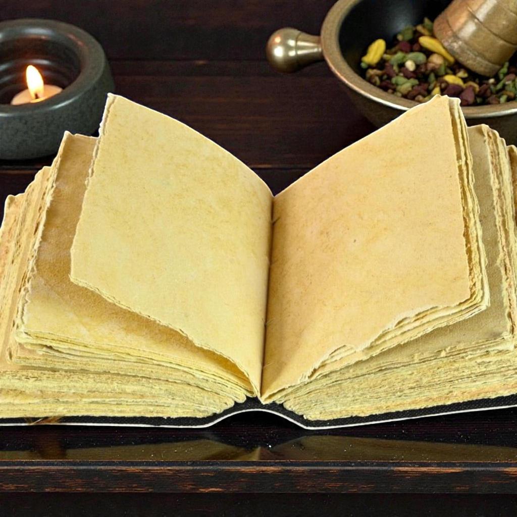 Handmade The Lovers Tarot Leather Journal – 200 Pages Gothic Spell Book of Shadows Grimoire Witchy Gifts For Women, Witch Notebook