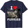 Funny I Heart Furries I Heart Werewolfs Meme Unisexs T Shirt Unisex Cotton Oversized Casual Tee Summer Spring Novelty Loose Top