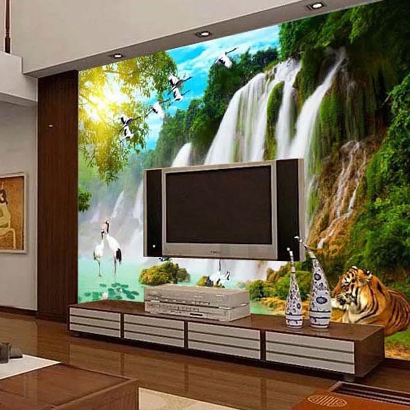 

Modern Scenery Wall Mural Large 3d Stereo Waterfall Wallpaper Living Room Bedroom Background Mural 200 cm(W) x 140 cm(H)