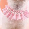Convenient Pet Collar Faux Pearl Decoration Polyester Layout Props Adjustable Pet Bib for Kitten
