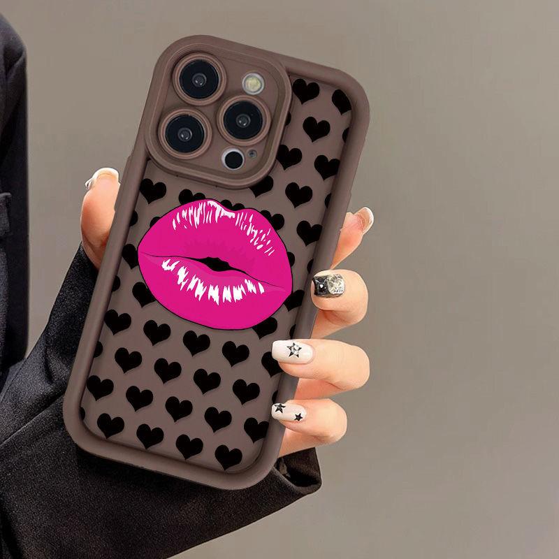 European and American style lip print for iPhone17ProMax mobile phone case 14 Apple 13 matte 12/15 Premium 11