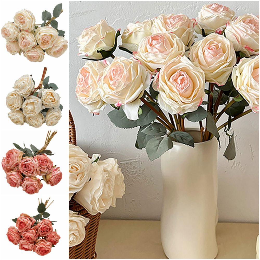 7PCS/Bundle 7 Head Simulation Rose Flower Multicolor Faux Flower  Home Decoration