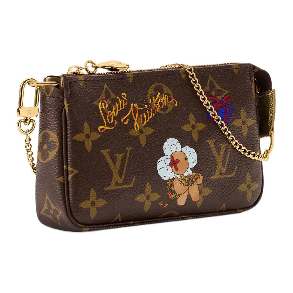 Louis Vuitton Pochette Accessoires Monogram Coated Canvas Mini Shoulder Bag Women Shoulder Bag Brown M15328