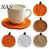 Sous-verres Absorbant la Condensation Fait Main Citrouille Crochet pour Tasses Bols, Fil Résistant à la Chaleur Tapis Laineux Fabriqués à la Main Boisson Décor Table Automne,