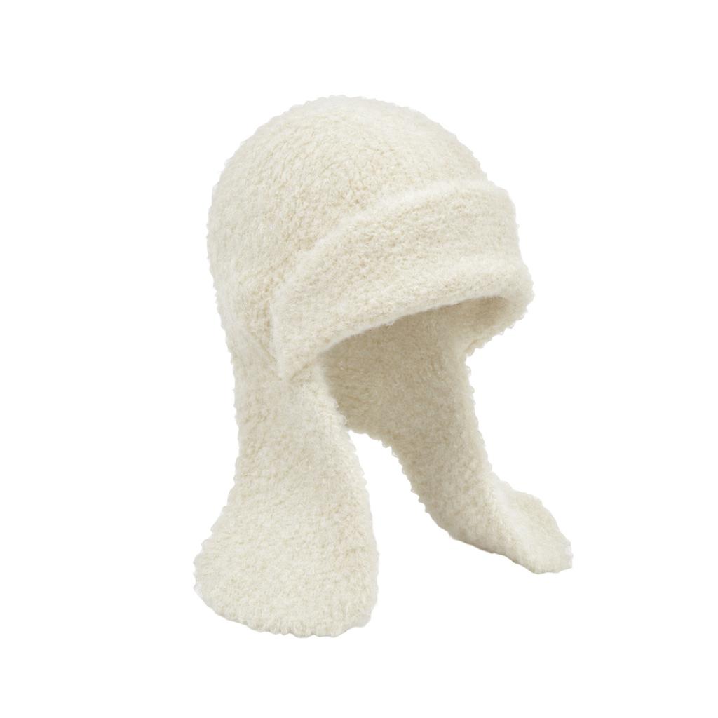 New plush ear protection hat, soft waxy lamb wool bag head hat, outdoor cold-proof ins wind girl feeling Lei Feng hat children