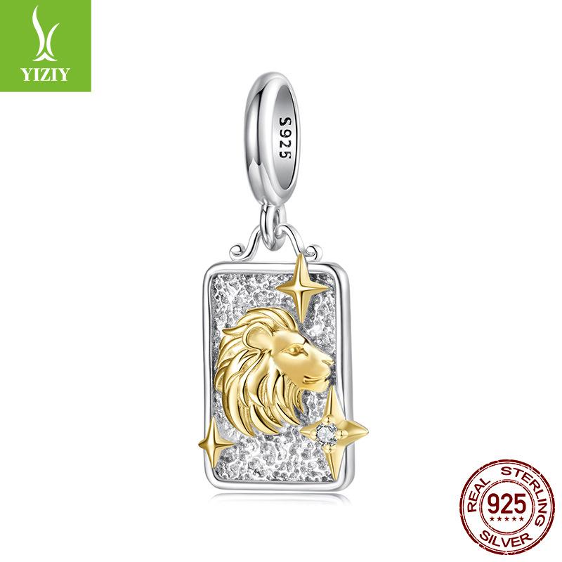 S925 Sterling Silver Twelve Constellations Pendant Jewelry Accessories Personalized Versatile Diy Beads