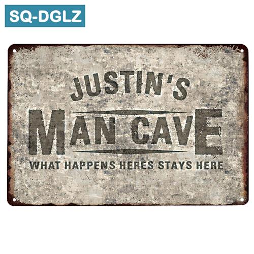 [SQ-DGLZ]Man Cave Rules  Metal Sign Bar Wall Decor Vintage Metal Crafts Home Decor Painting Plaques Art Poster