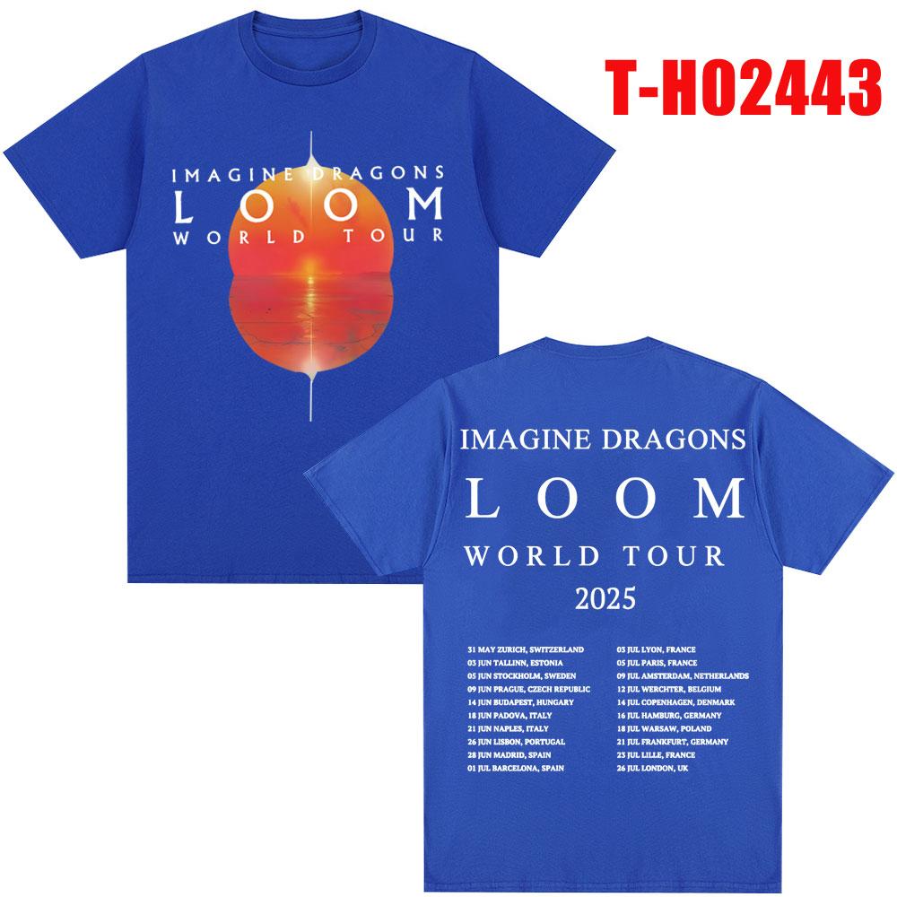 Imagine Dragons Loom Tour T Shirt Men Women Trendy Hip Hop T-shirts 100% Cotton Oversized Popular T Shirts