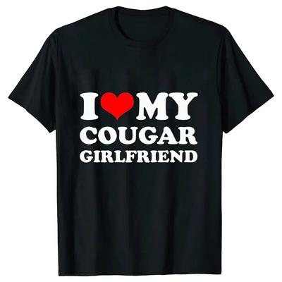 Zomer Mannen T-shirt Ik Hou Van Mijn Cougar Vriendin T-shirts Korte Mouw Mode Oversized T-shirt Grappige Kleding Casual Harajuku Tops