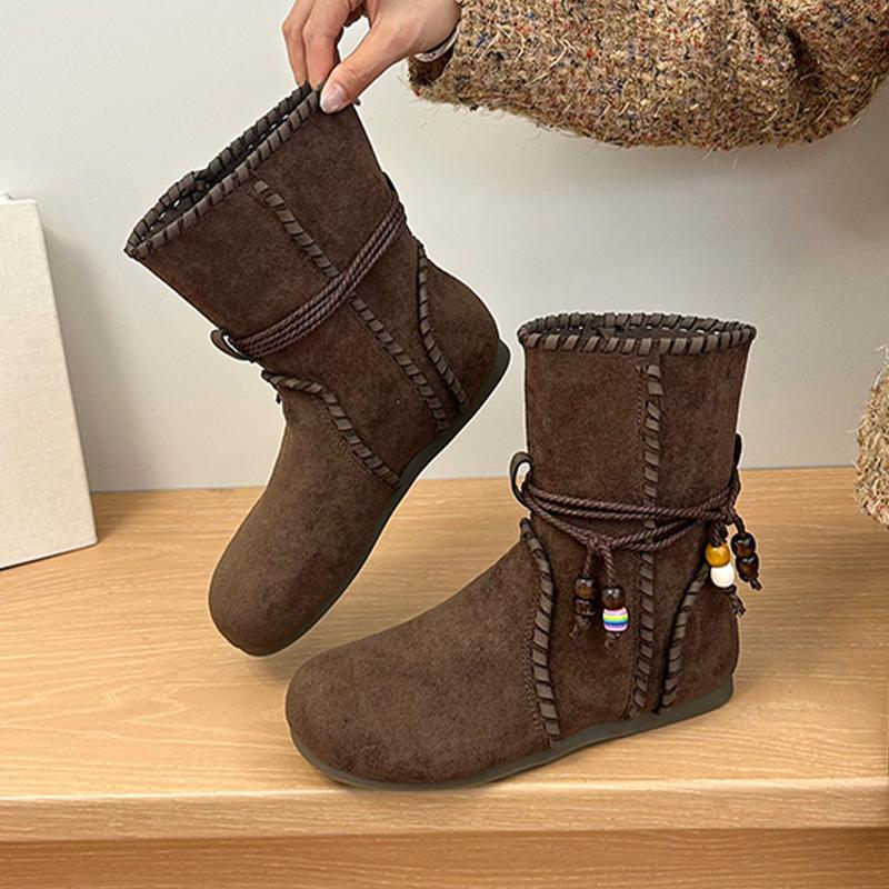 

Женские ботильоны на плоской подошве, дизайнерская обувь для платья, зимние уютные, новый тренд 2025, повседневные ботинки челси, замшевые zapatos mujer 40