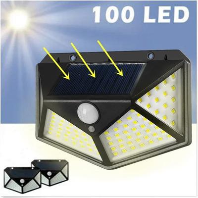 1~4PACK New Solar Lights Outdoor 3 Modes Wall Lamp PIR Motion Sensor 100LED Classic Solar Street Light for Garden Courtyard