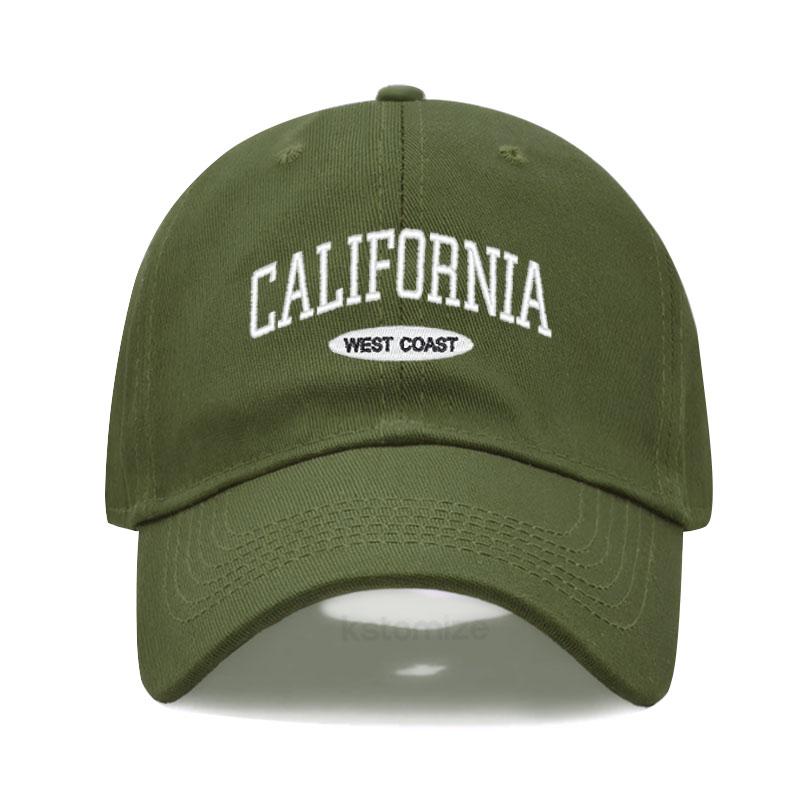 California West Coast Embroidered Baseball Cap for Women Men Fashion Adjustable Soft Cotton Dad Hat Unisex Classic Golf Caps